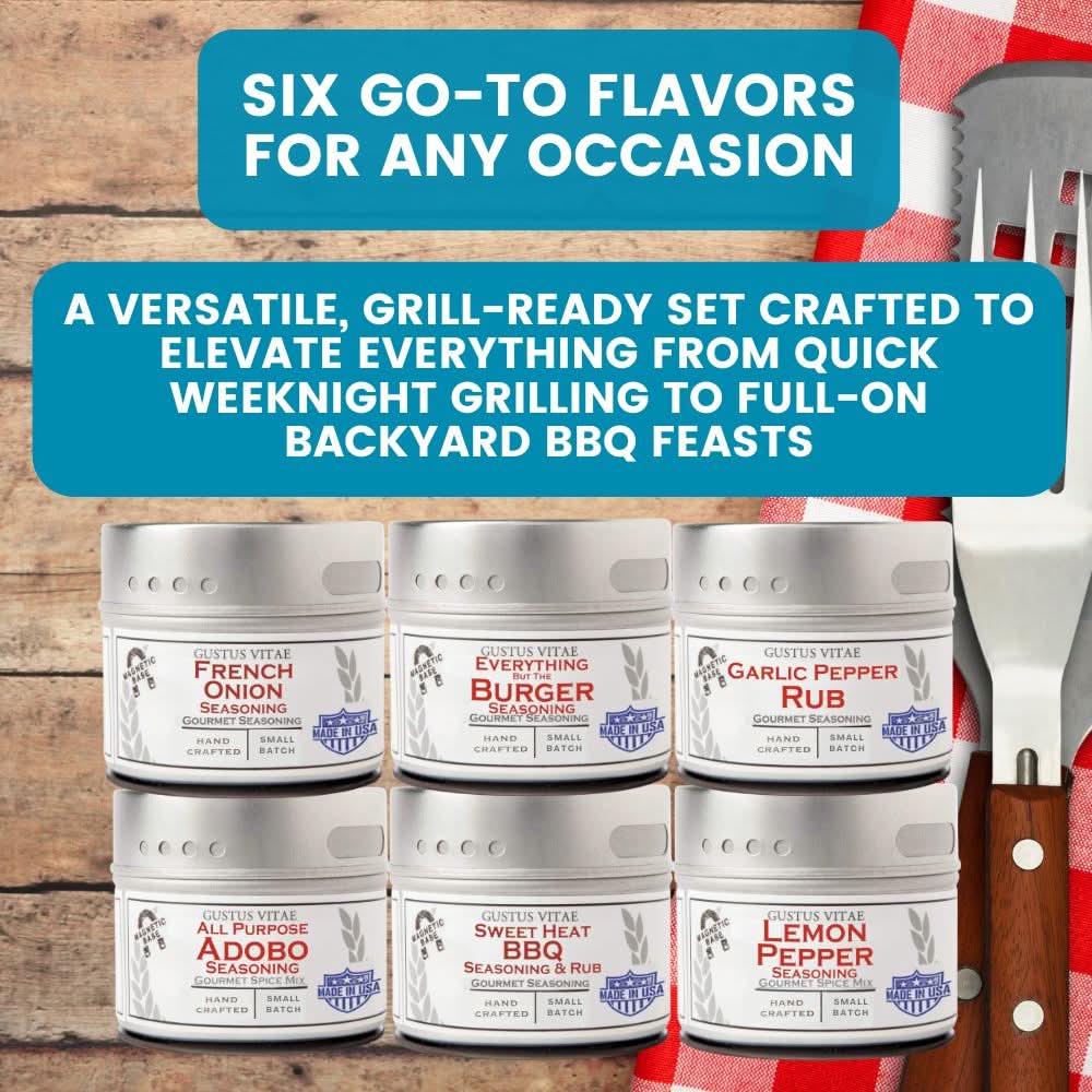 Signature Grilling Seasonings & BBQ Rubs Gift Box | Gift Packaged Seasoning Collection | Set of 6 - Image 2