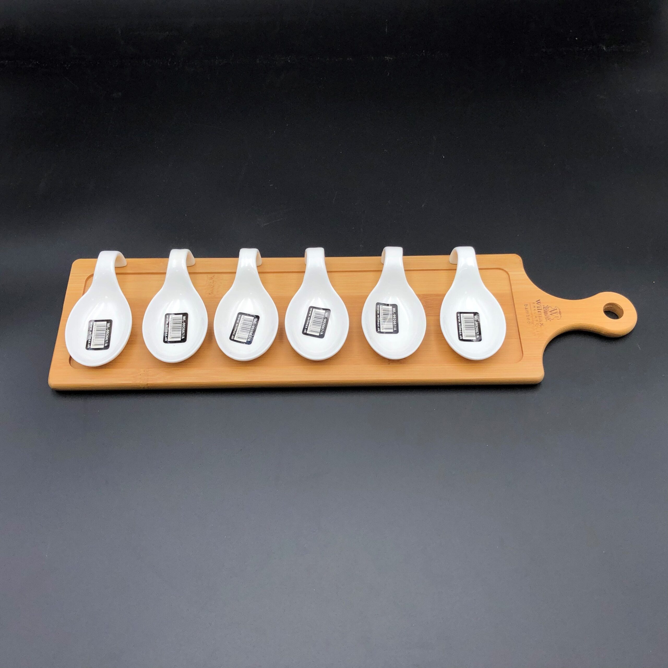 Small Party Serving Tray With 6 Shooter Spoons On An 18 Inch Bamboo Board To Match - Image 4