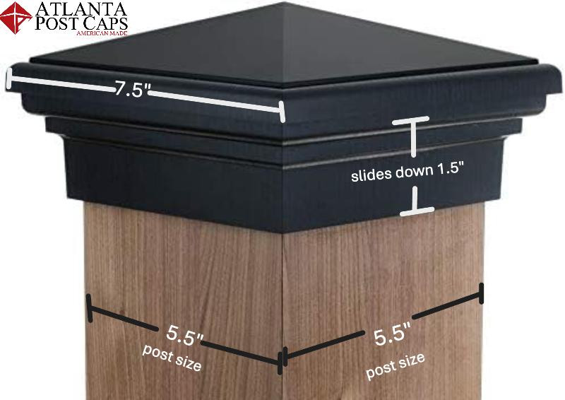 6x6 Post Cap │ Brown Pyramid Top - Image 6
