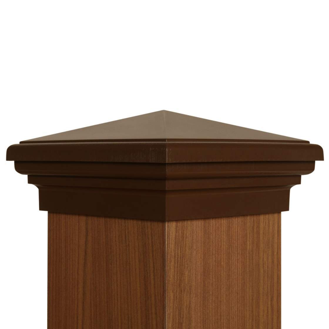 6x6 Post Cap │ Brown Pyramid Top - Image 2