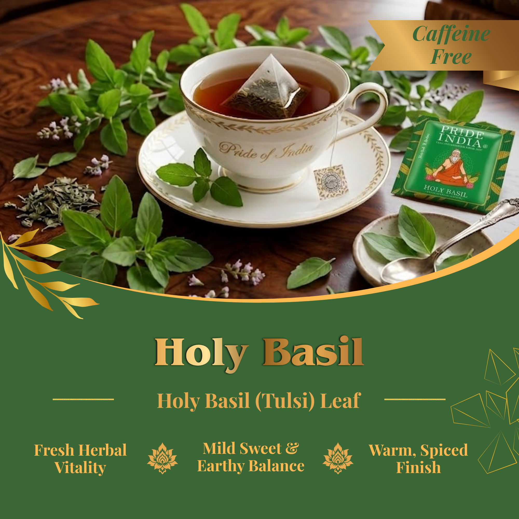 Pride of India Holy Basil Herbal Tea - 150 Individually Wrapped Full Leaf Pyramid Tea Bags | Tulsi Tea Bulk Pack for Food Service, Cafes, Hotels, Offices & Daily Tea Drinkers - Image 5