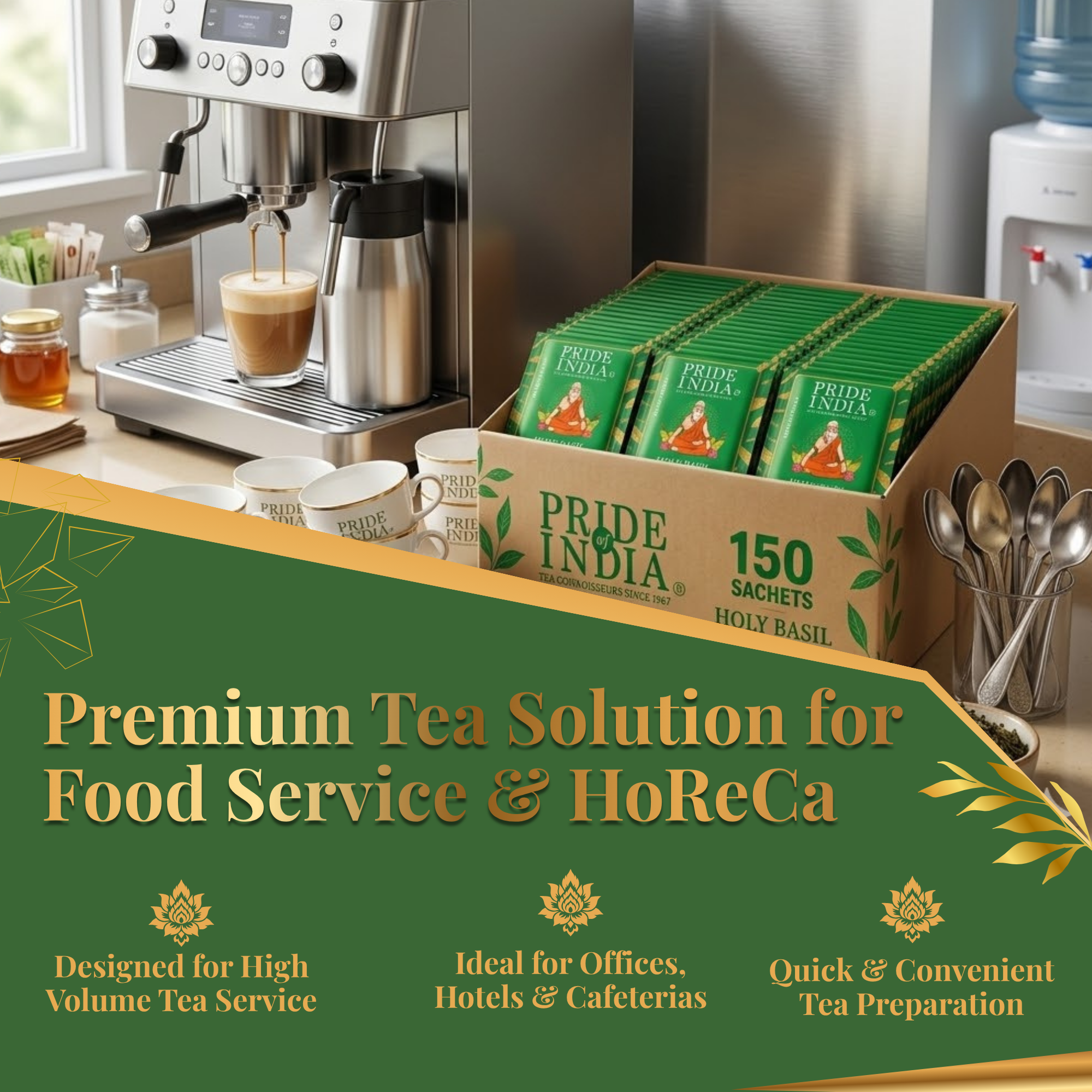 Pride of India Holy Basil Herbal Tea - 150 Individually Wrapped Full Leaf Pyramid Tea Bags | Tulsi Tea Bulk Pack for Food Service, Cafes, Hotels, Offices & Daily Tea Drinkers - Image 4