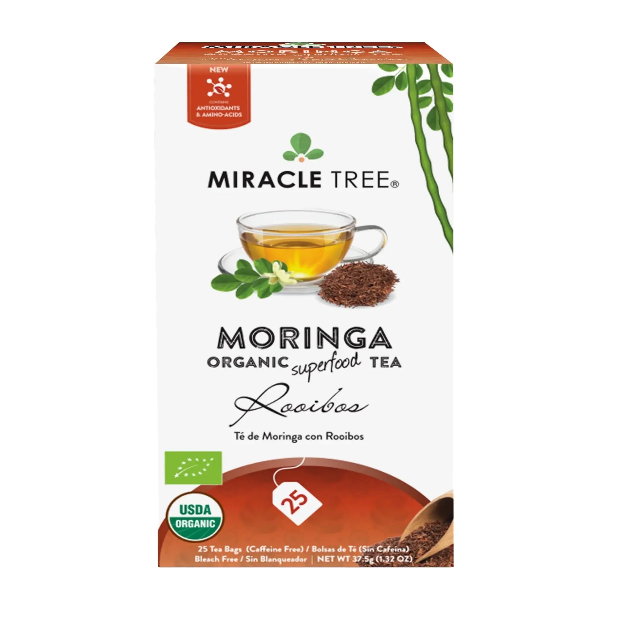 Organic Moringa Tea - Rooibos - Caffeine-Free Herbal Tea - Image 2