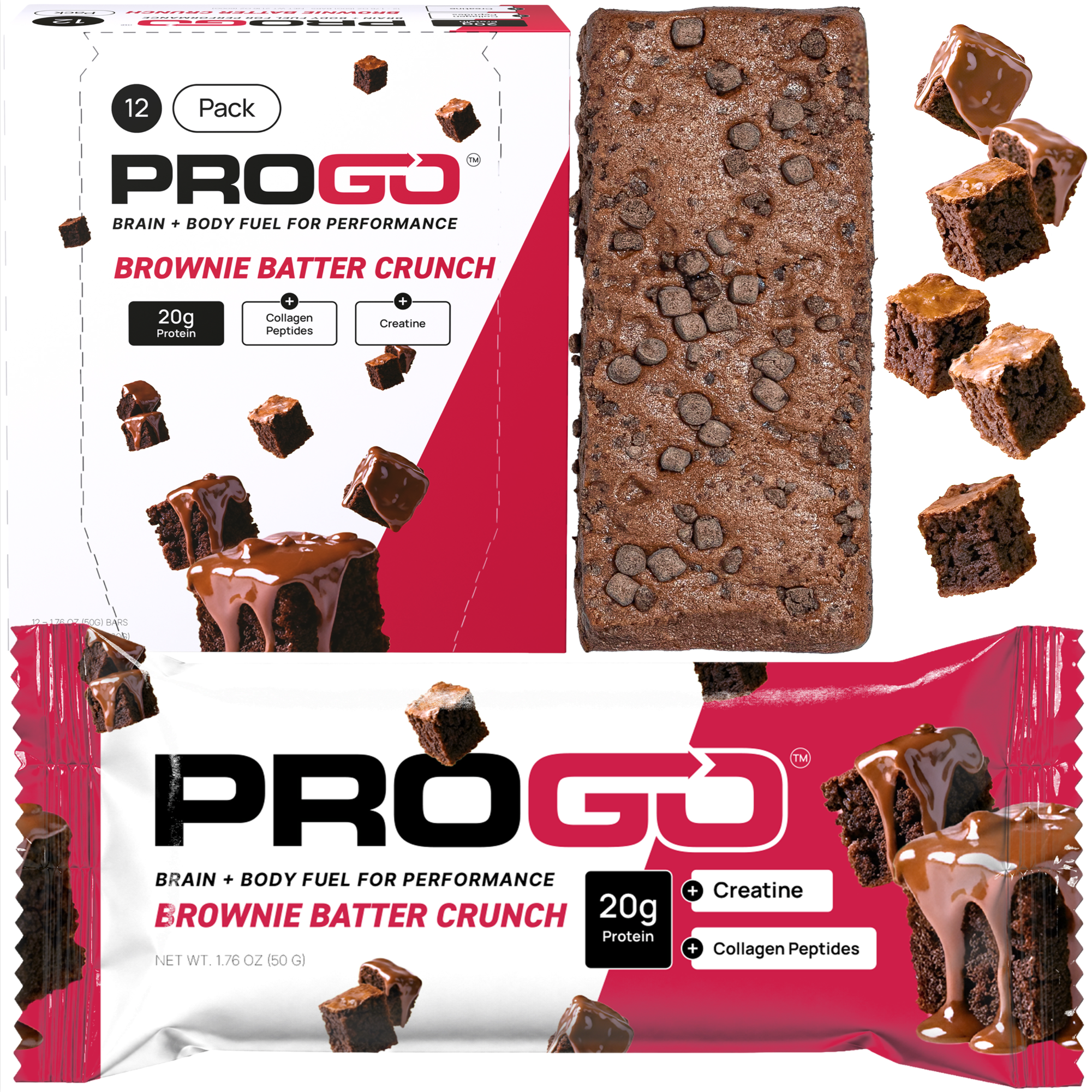 ProGo Bars Brownie Batter Crunch 12 Pack