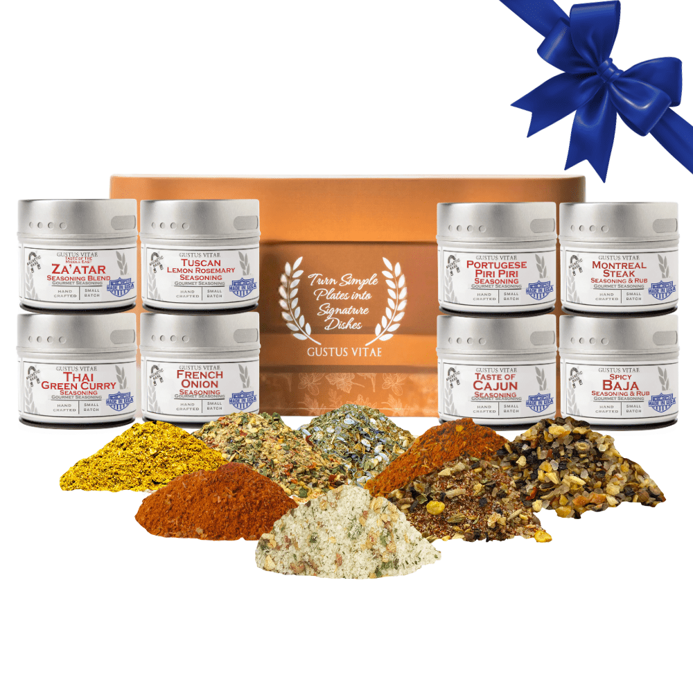 House Favorites: Taste of the World Flavor Seasonings | 8 Pack | Magnetic Tins in Gift Box